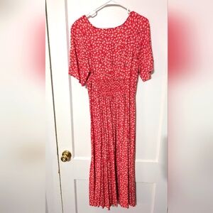 Free People deep v neck short sleeve dress, size medium